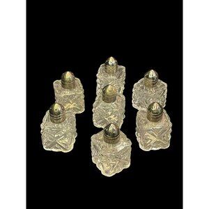 Vintage Glass Crystal Leonard Salt and Pepper Shakers Set of 7